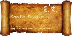 Rössler Katalin névjegykártya